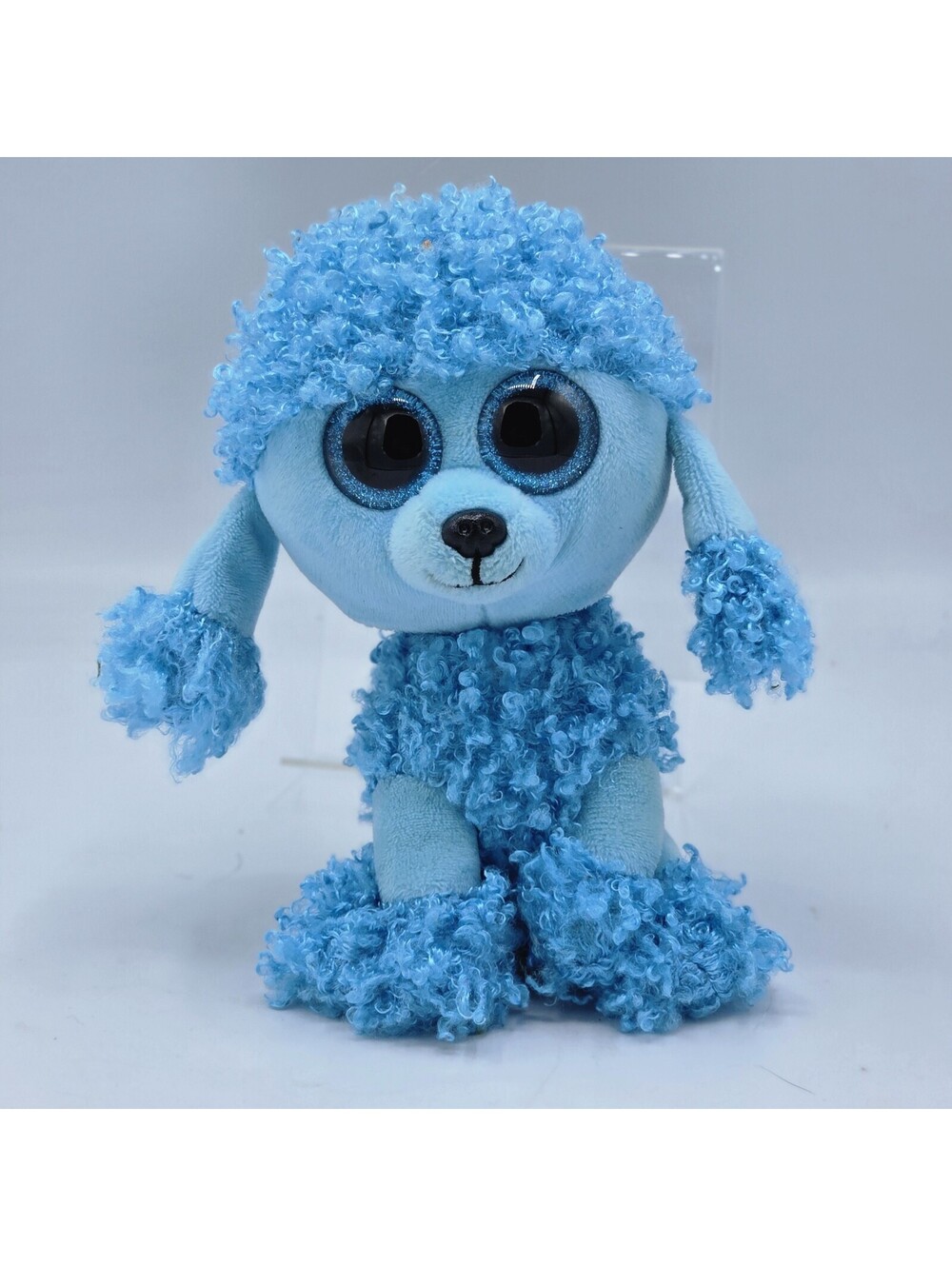 TY Beanie Boos Mandy Blue Poodle 6” Plush Glitter Eyes